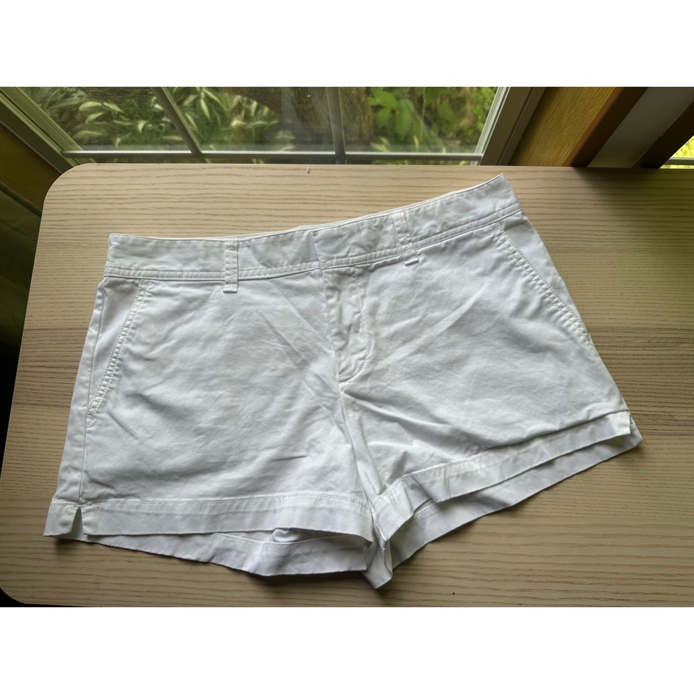 Gap City Short White Chino Shorts Womens 8 Petite Mid Rise Stretch Cotton
